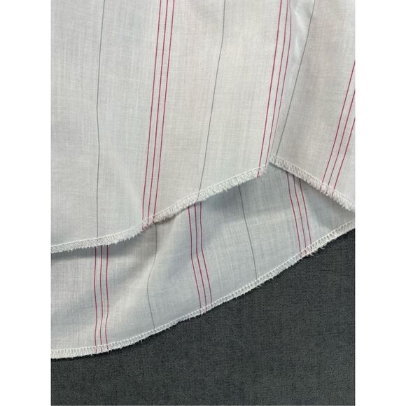 Vintage Western Pearl Snap Shirt Mens 17.5 White Red Stripe Long Sleeve Cowboy - Picture 7 of 11